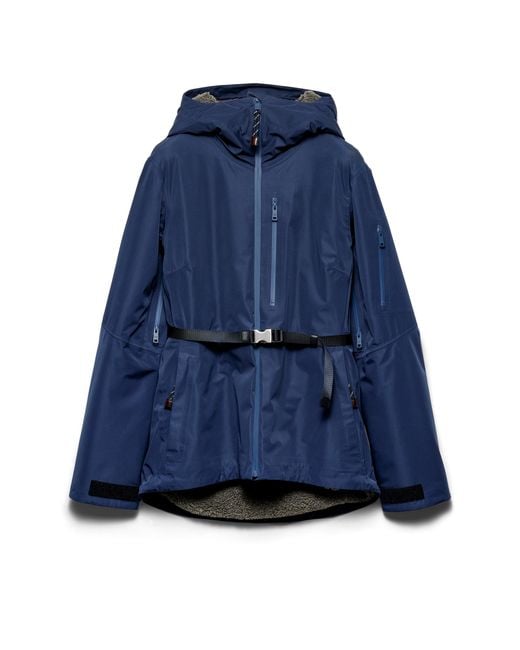 Prada Blue Technical Fabric Blouson Jacket With Hood