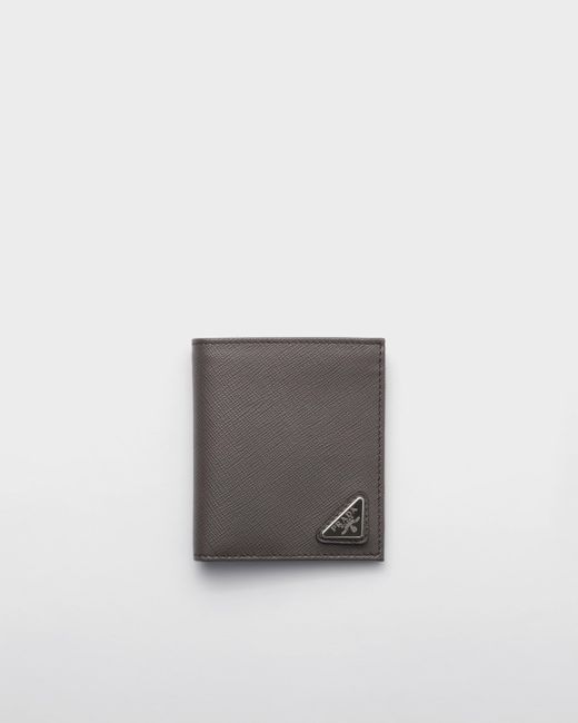 Prada Gray Saffiano Leather Wallet for men