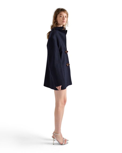 Prada Blue Shetland Wool Jacket With Jewel Buttons
