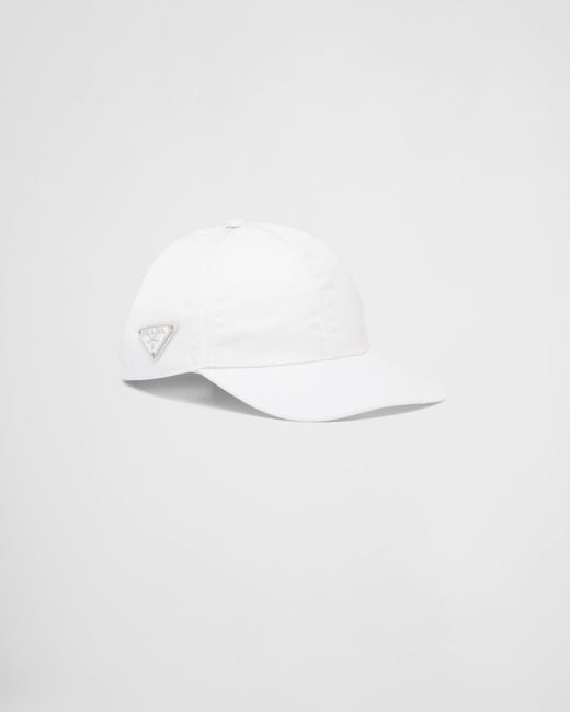 Prada White Re-nylon Baseball Cap for men