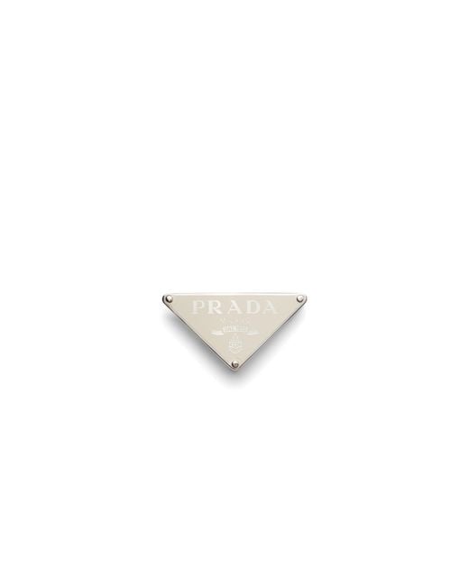 Prada White Enameled-metal Belt Buckle for men