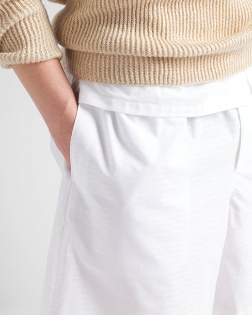 Pantalon En Popeline Prada pour homme en coloris White