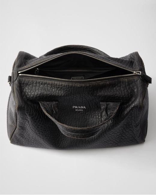 Prada Black Weekender Aus Nappa-Leder