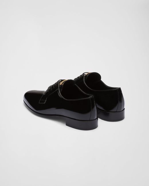 Chaussures À Lacets En Cuir Verni Prada en coloris Black