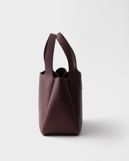 Prada Purple Kleine Tote Bag Aus Leder