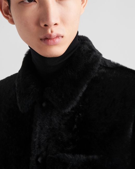 Prada Black Shearling Blouson Jacket for men