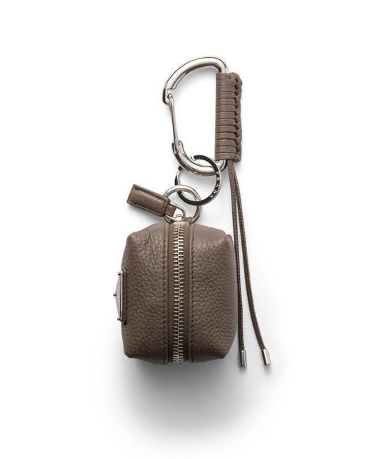 Prada White Leather Keychain Charm for men