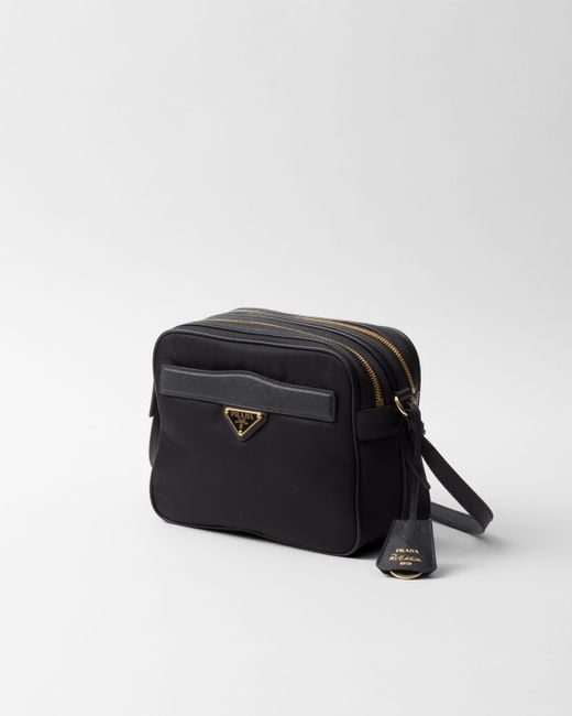 Prada Black Re-Edition 1978 Mini-Schultertasche Aus Re-Nylon Und Saffiano-Leder