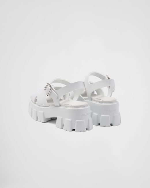 Prada White Monolith Rubber Sandals