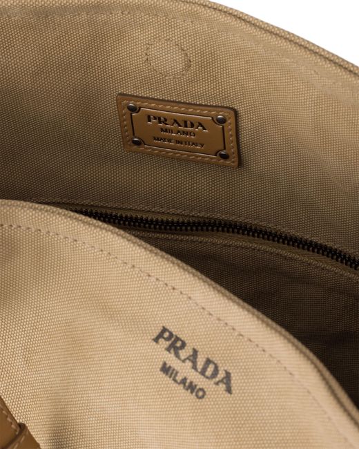 Prada Natural Route Canvas And Leather Shoulder Bag for men
