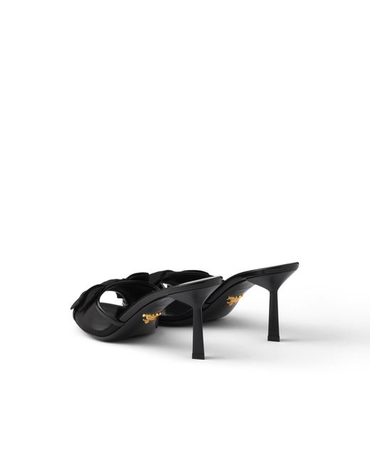 Prada Black Mesh Fabric Mules