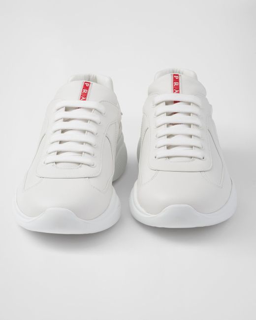 Prada White America'S Cup Nappa Leather Sneakers for men