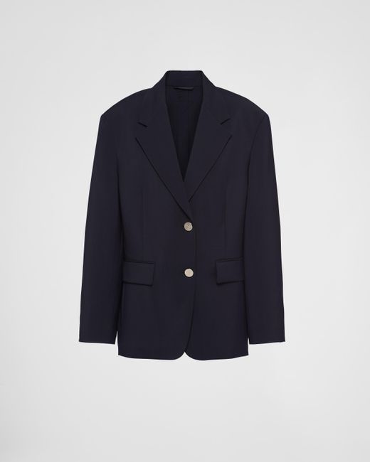 Prada Blue Single-breasted Light Mohair Jacket