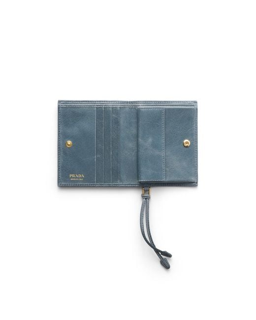 Prada Blue Small Leather Wallet
