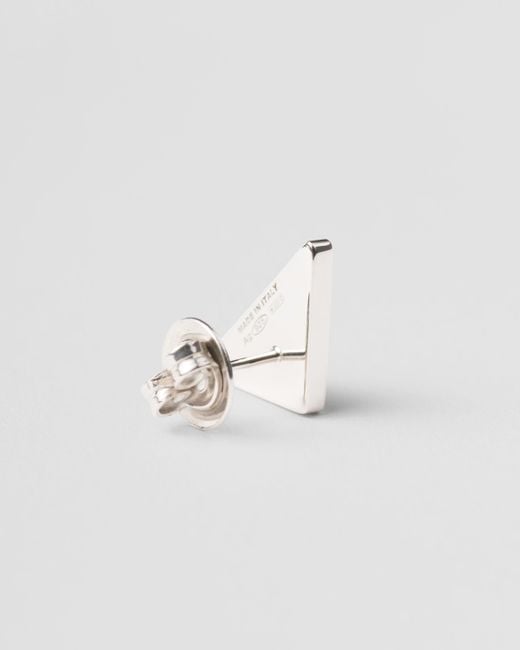 Prada Metallic Symbole Earrings for men