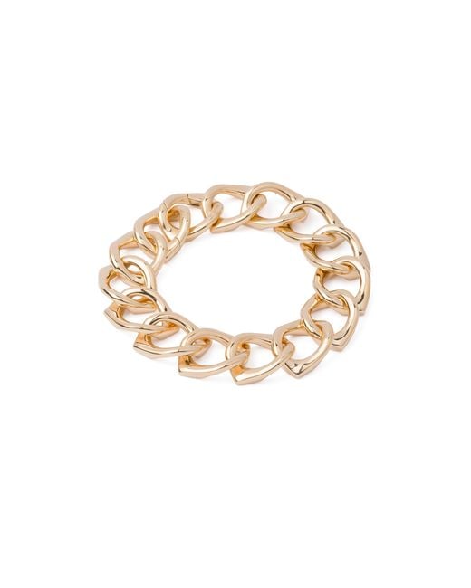Prada White Eternal Gold Bracelet In Yellow Gold With Velvet Ribbon