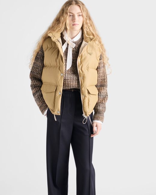 Prada Natural Medium-Weight Technical Fabric Down Vest