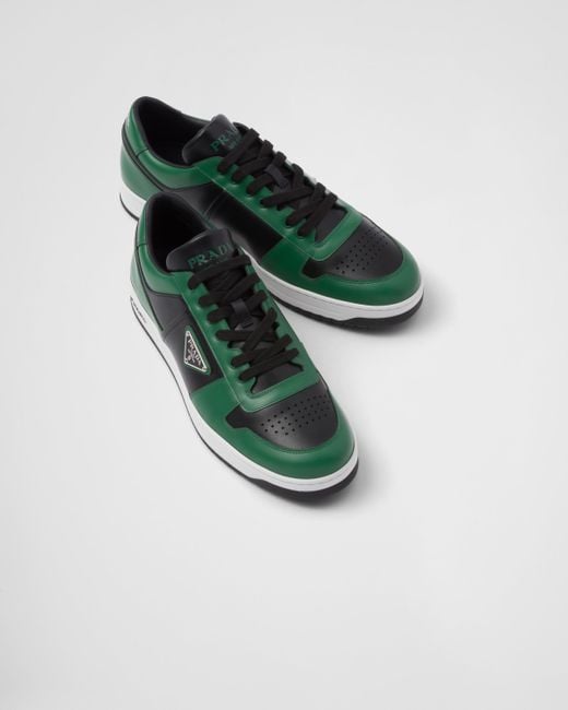Prada Downtown Sneaker Aus Leder in Green für Herren