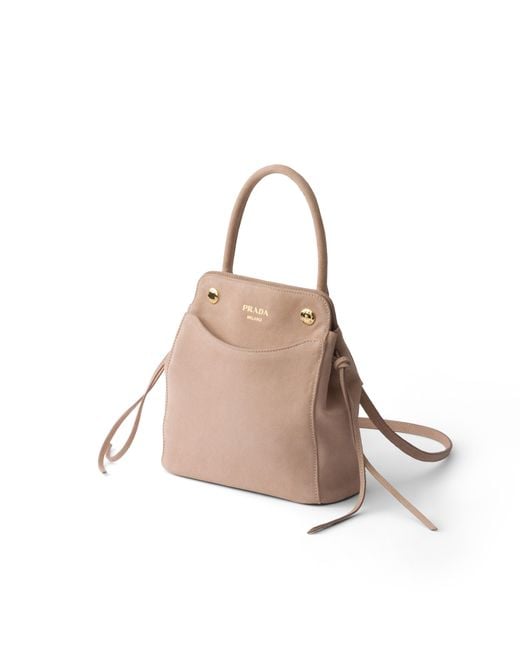 Prada Natural Carry Mini Suede Handbag