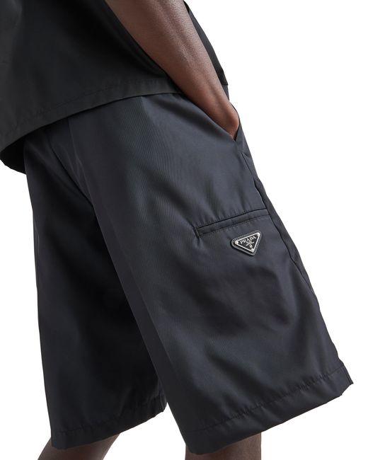 Prada Black Re-Nylon Bermudas for men