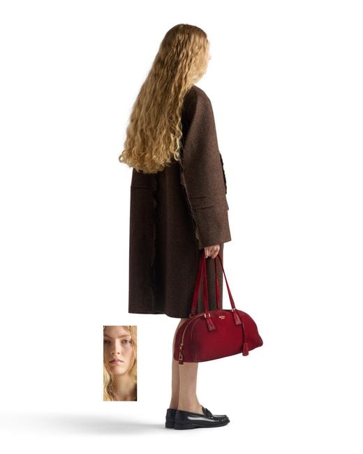 Prada Brown Single-Breasted Shetland Wool Coat