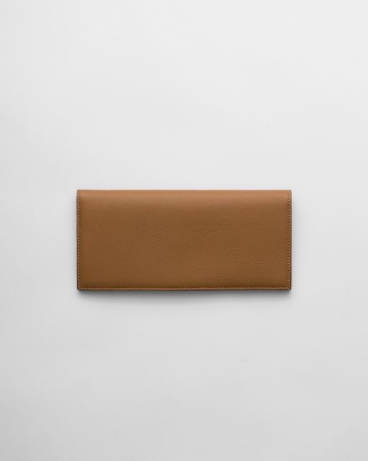 Prada White Leather Envelope Wallet