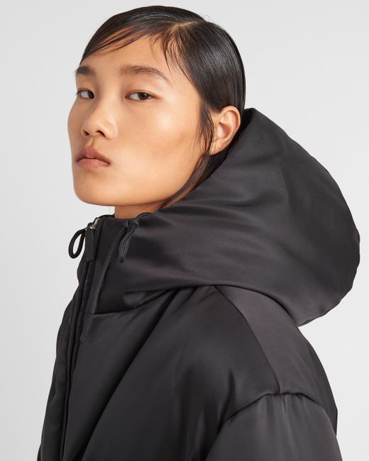 Prada Black Re-nylon Hooded Down Jacket