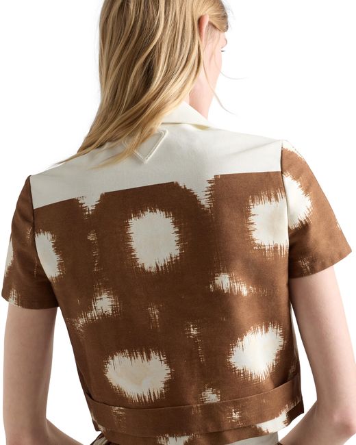 Prada Brown Printed Canvas Shirt, Tobacco