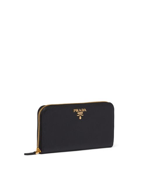 Prada Black Large Saffiano Leather Wallet