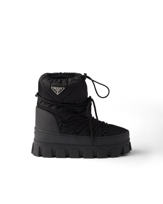 Prada Black Nylon Gabardine Après Ski Boots for men