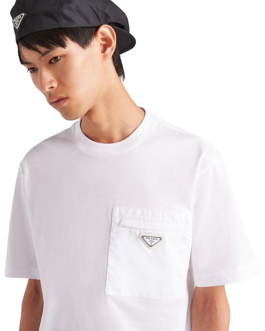 Camiseta De Algodon Prada de hombre de color White