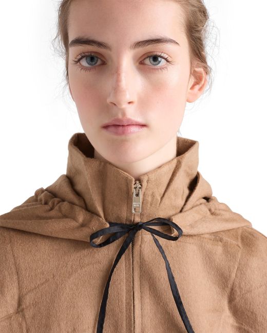 Prada Brown Camel-Hair Blouson Jacket