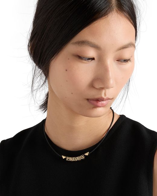 Prada Metallic Nappa Leather Choker