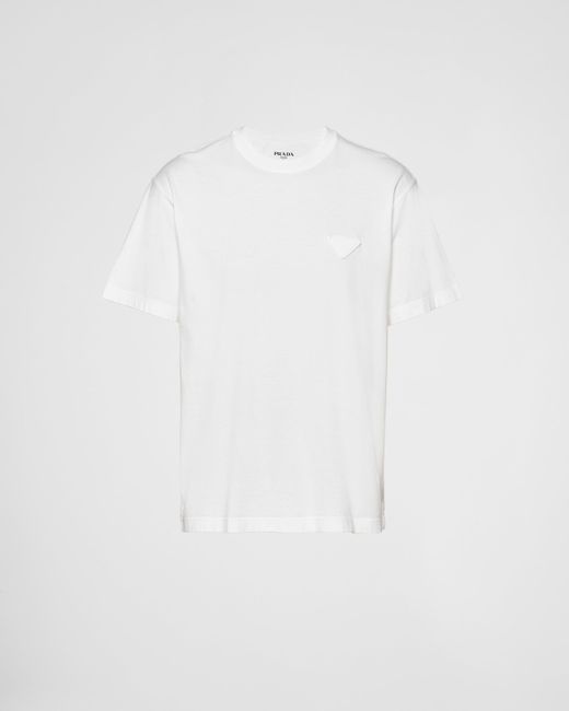 T-shirt In Cotone di Prada in White da Uomo