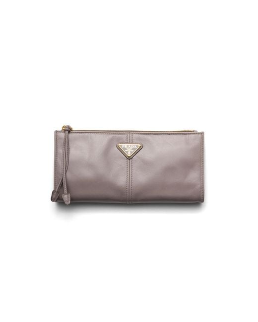 Prada White Leather Pouch, Dark