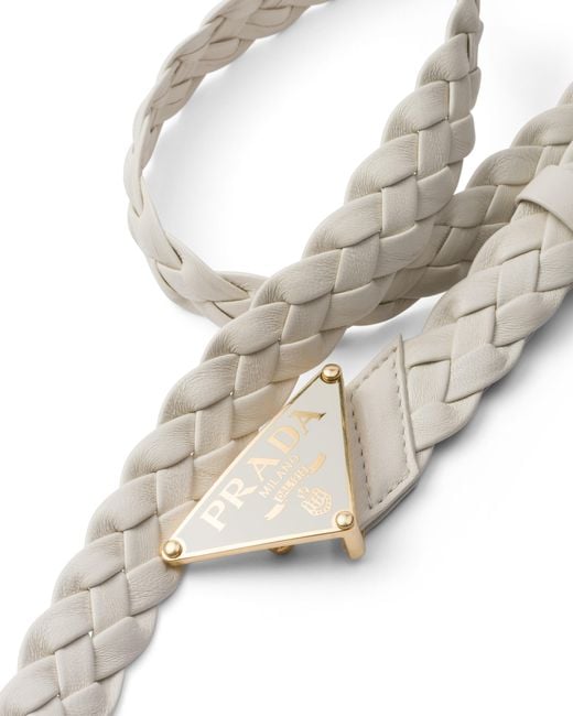 Prada White Nappa Leather Belt