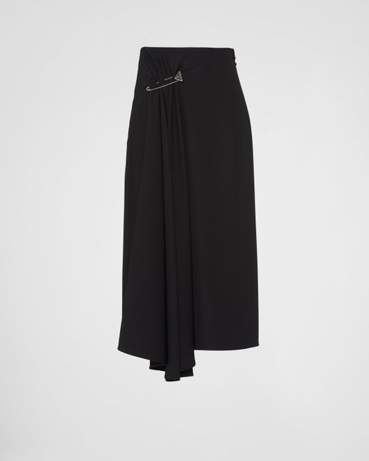 Prada Black Cady Midi-skirt