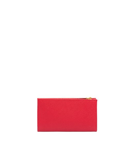 Prada Red Large Saffiano Leather Wallet