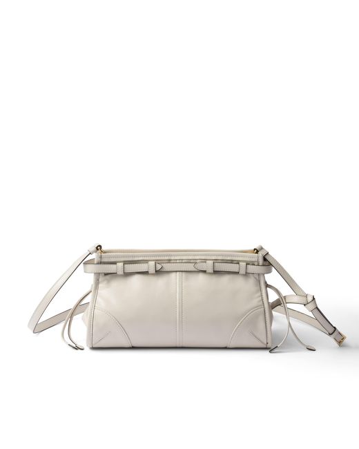 Prada Natural Bonnie Small Leather Shoulder Bag