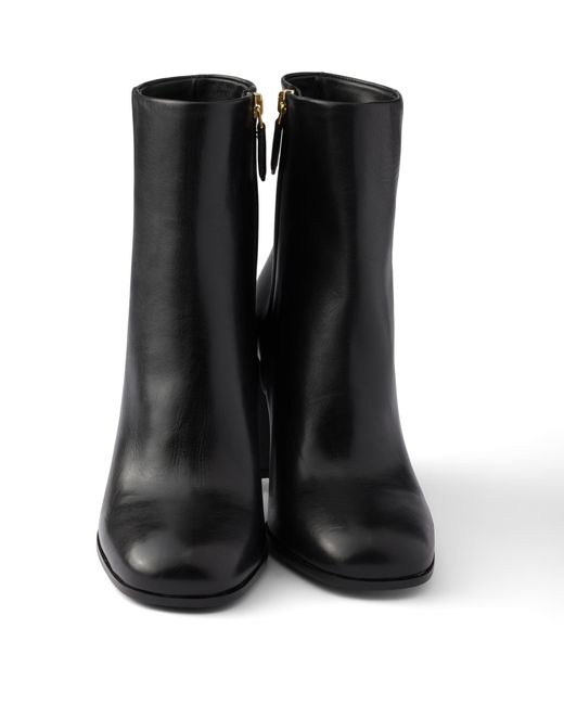 Prada Black Leather Booties