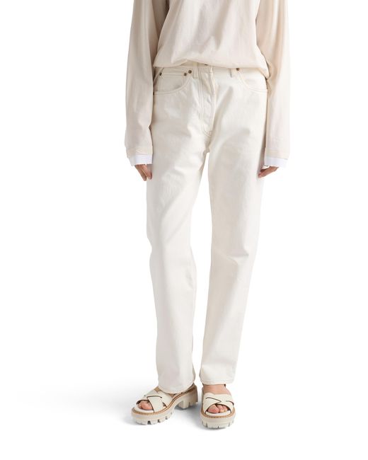 Prada White Old Denim Five-Pocket Jeans