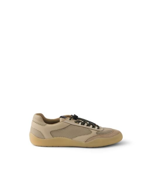 Prada Metallic Speedrock Mesh Fabric Sneakers