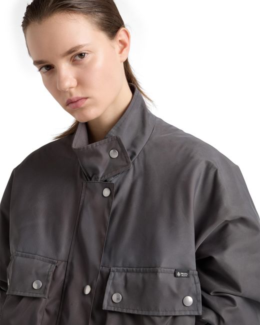 Prada Gray Washed Re-Nylon Rain Jacket