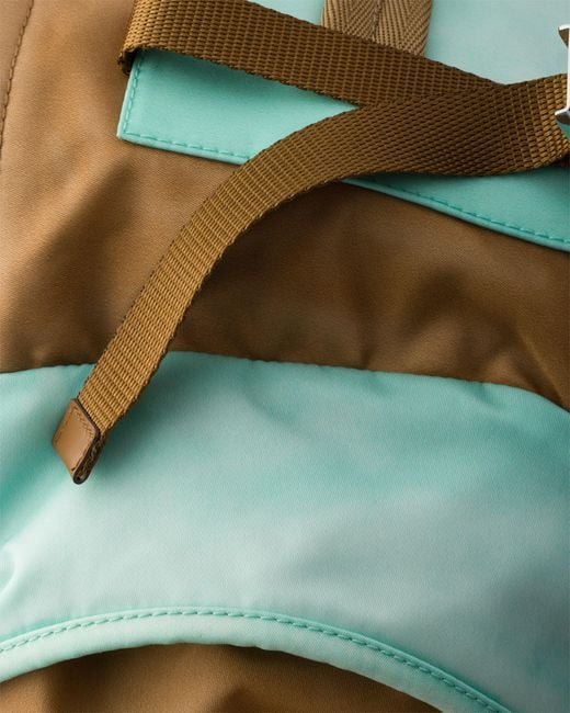 Prada Green Large Re-Nylon And Saffiano Leather Backpack for men