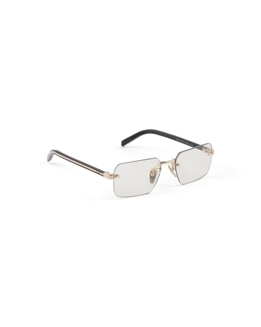 Prada White Sunglasses With The Iconic Metal Plaque for men