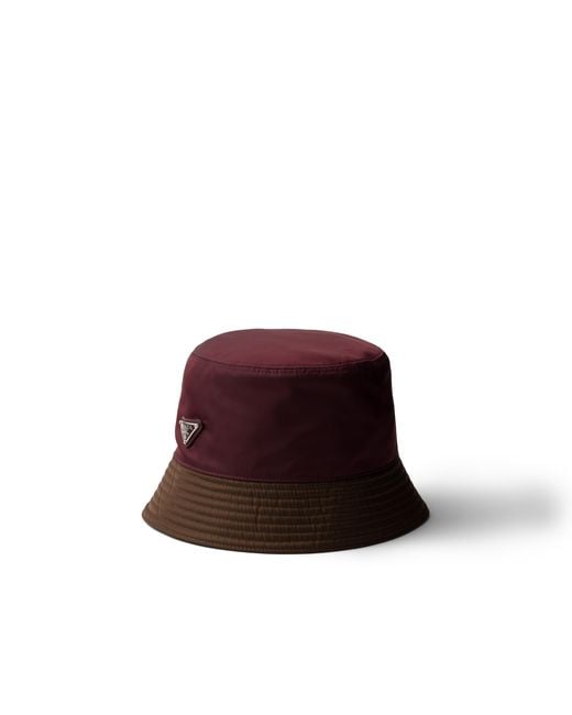 Prada Brown Re-Nylon Two-Tone Bucket Hat for men