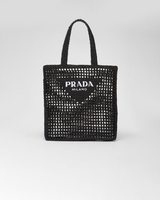Cabas En Crochet À Logo Prada pour homme en coloris Black
