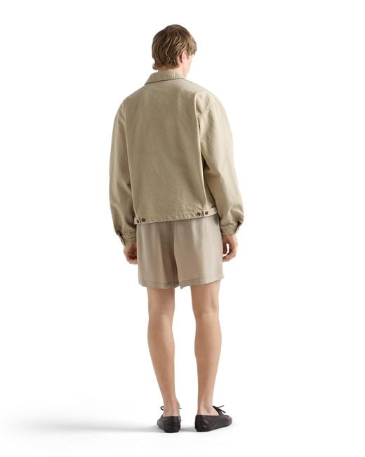 Prada Natural Old Denim Blouson Jacket, Sand for men