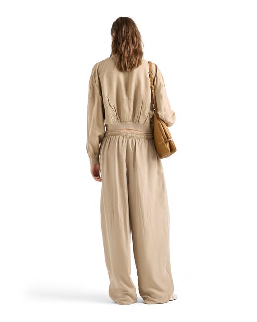 Prada Natural Old Silk Pants, Limestone
