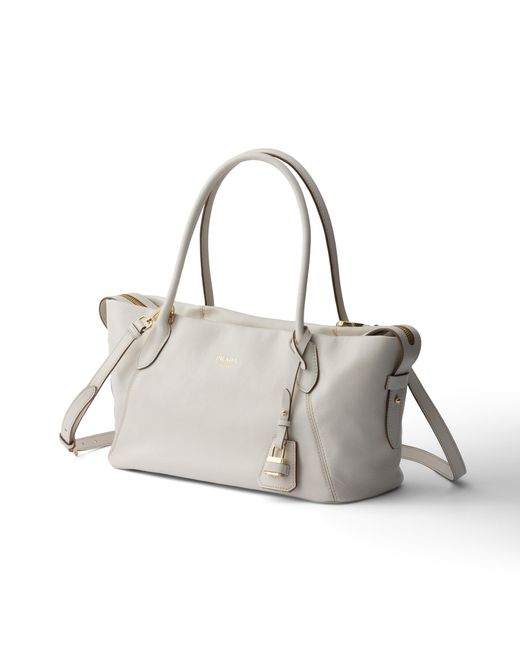 Borsa Shopping Ouvert Large di Prada in Gray